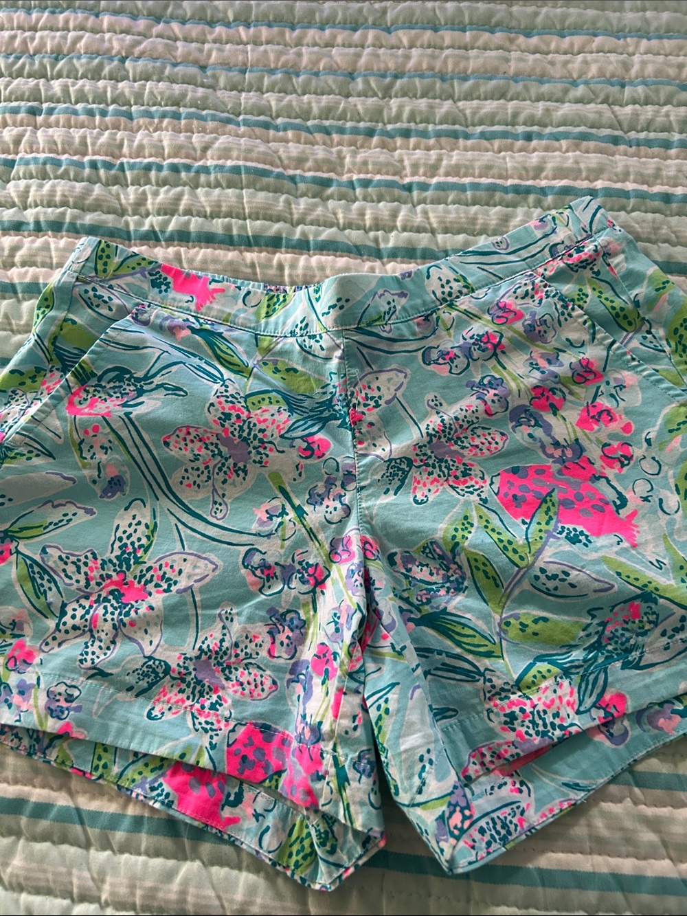 Lily Pulitzer Floral Print Women’s Shorts in Light Blue and Pink size Small.